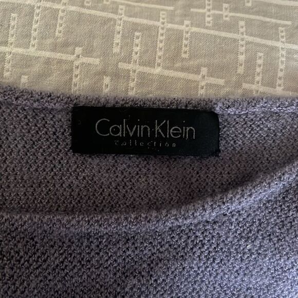 calvin klein collection sweater top 90% cashmere 10% lycra lavender shirt - Picture 5 of 7